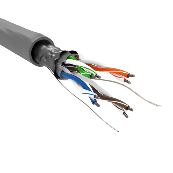 FTP CAT5e Gigabit Netwerkkabel - CCA - 24AWG - Stug - 305 meter - Grijs