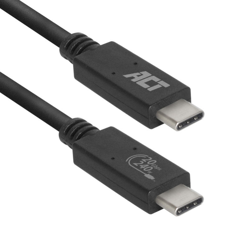 ACT USB-C Kabel | USB4® 20Gbps | Aansluitkabel | C male - C male | USB-IF gecertificeerd | Thunderbolt™3 | 1 meter