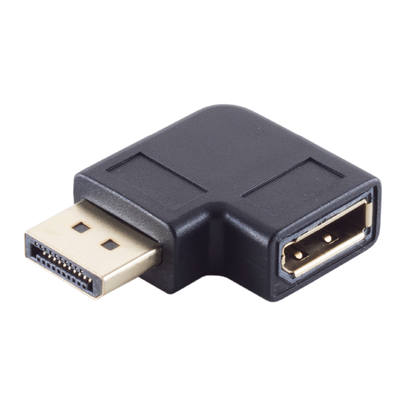 DisplayPort 1.4 Adapter Haaks naar Rechts Zwart