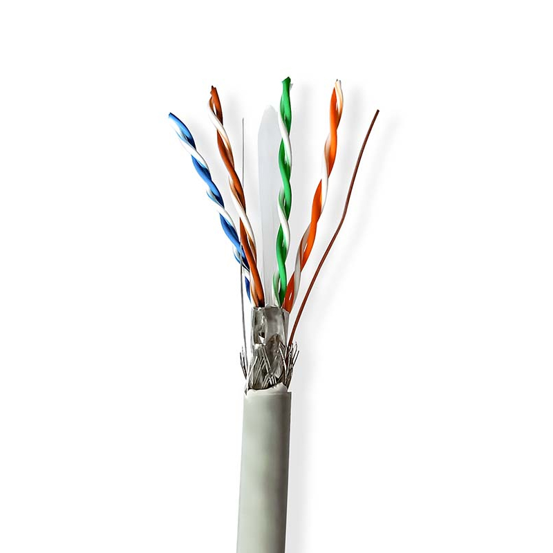 Netwerk Kabel Rol | CAT6 | Solid | S/FTP | CCA | 305.0 m | Binnenshuis | Rond | PVC | Grijs | Trekdoos