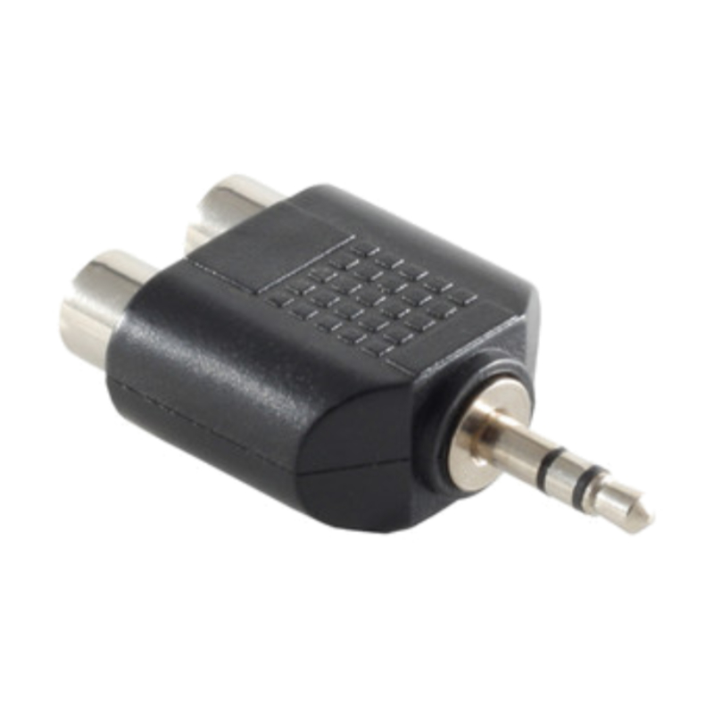Stereo Tulp (v) - 3,5mm Stereo Jack (m) Adapter - Zwart - Rood/Wit Accent