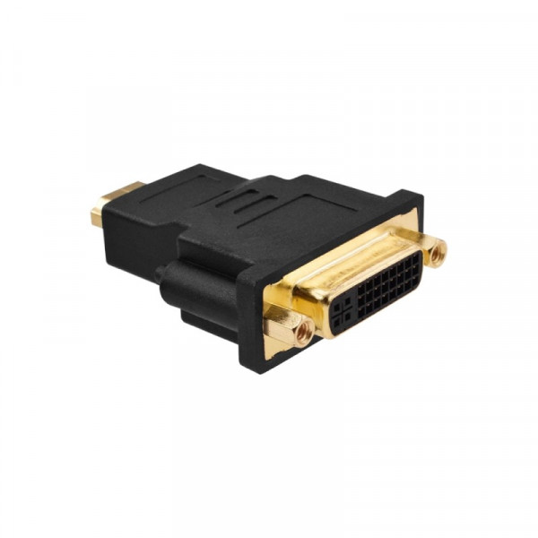 DVI-I (v) - HDMI (m) Adapter - 24+5 - Dual Link - Verguld - Zwart