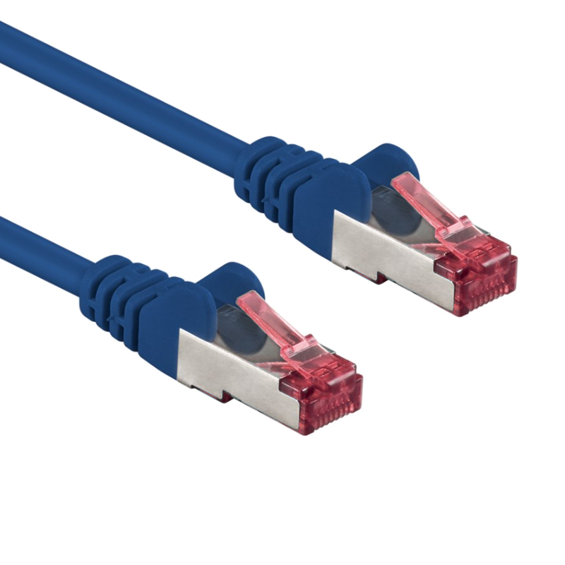 S-Conn Cat6a, 0.5m netwerkkabel 0,5 m S/FTP (S-STP) Blauw