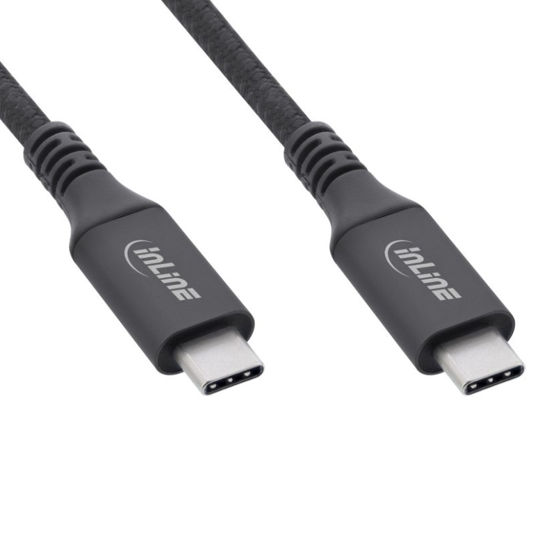 InLine 35901A USB-kabel 1 m USB4 Gen 3x2 USB C Zwart