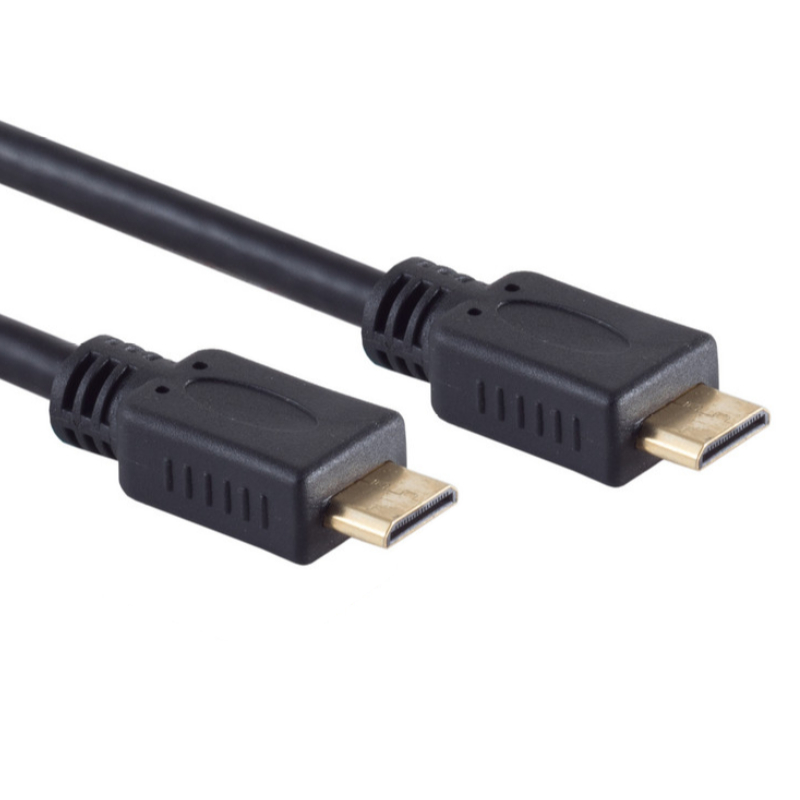 Mini HDMI 1.4 Kabel - 4K 30Hz - Verguld - 1,5 meter - Zwart