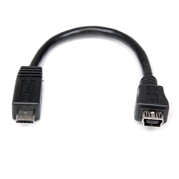 schors onze Roeispaan StarTech 15cm Micro USB naar Mini USB Verloopkabel M/F