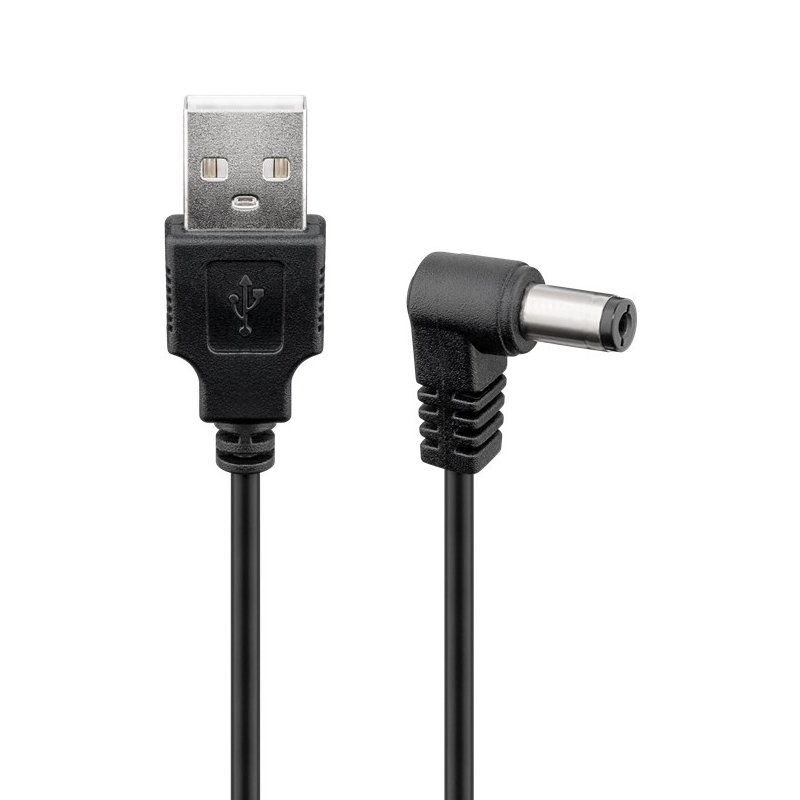 USB naar haakse DC kabel 5.5 x 2.1mm 1,5m