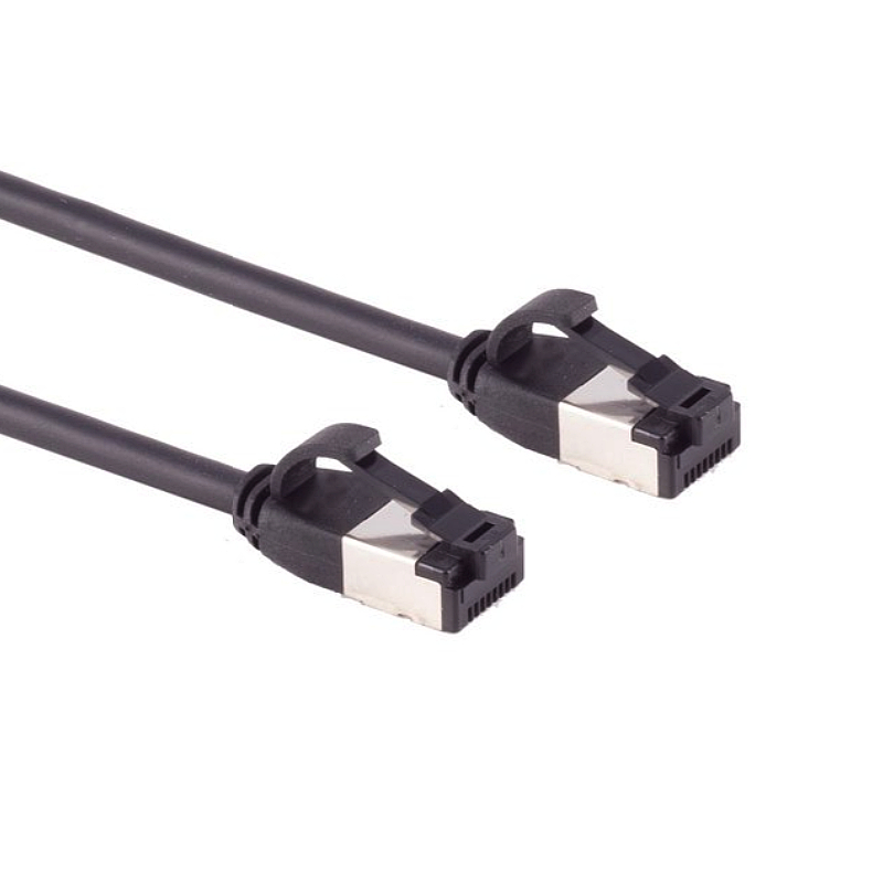 FTP CAT8.1 Slimline Gigabit Netwerkkabel - CU - 0,25 meter - Zwart