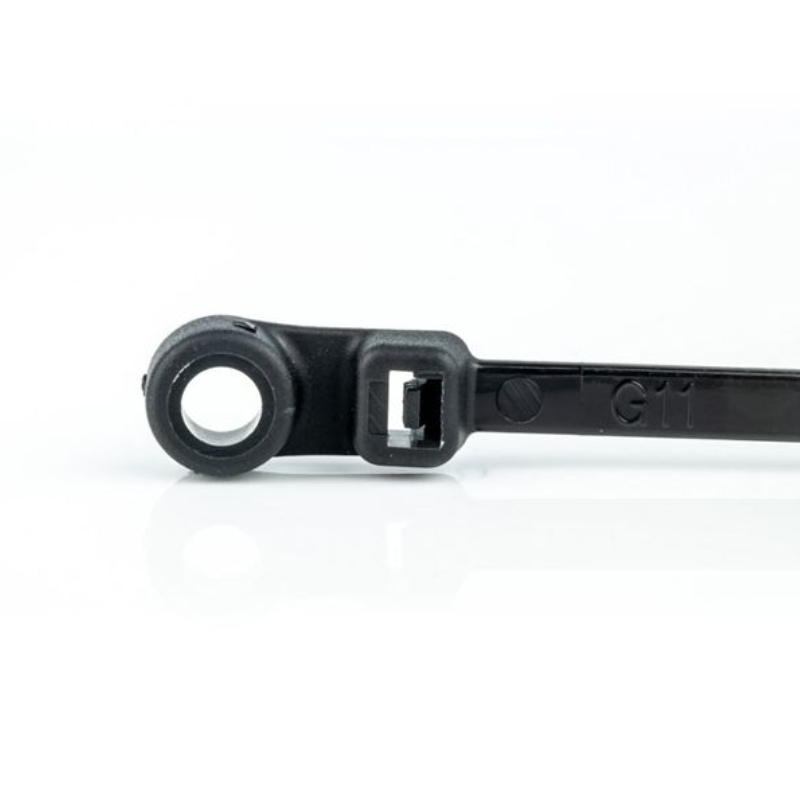 Kabelbinders - Met Bevestigingsoog van 4,2mm - 150 x 3,6mm - 100 stuks - UV bestendig - Zwart