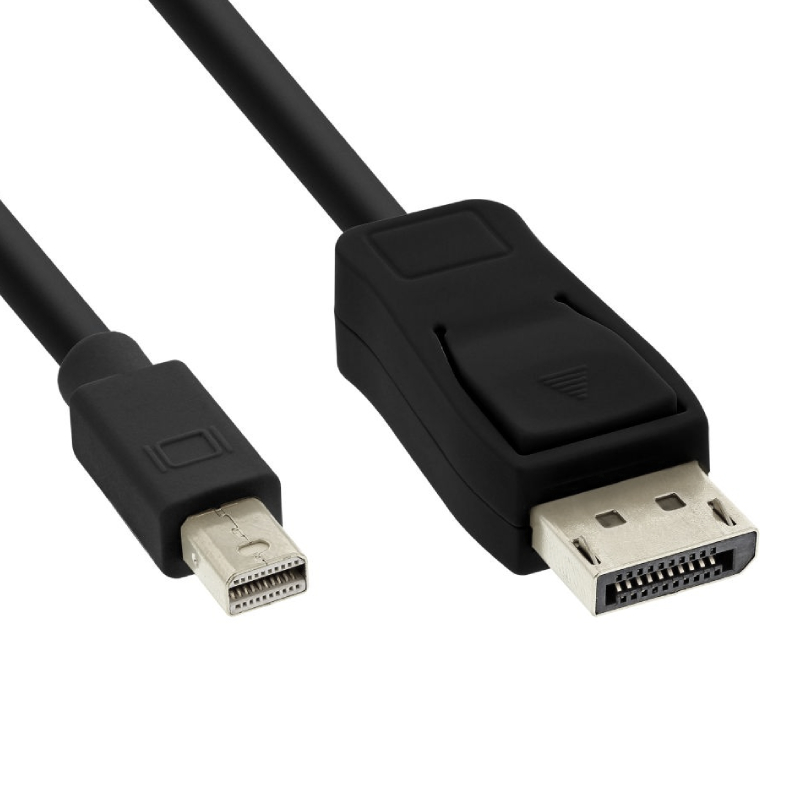 Nedis Mini DisplayPort-Kabel - DisplayPort 1.2 - Mini-DisplayPort Male - DisplayPort Male - 21.6 Gbps - Vernikkeld - 1.00 m - Rond - PVC - Zwart - Label