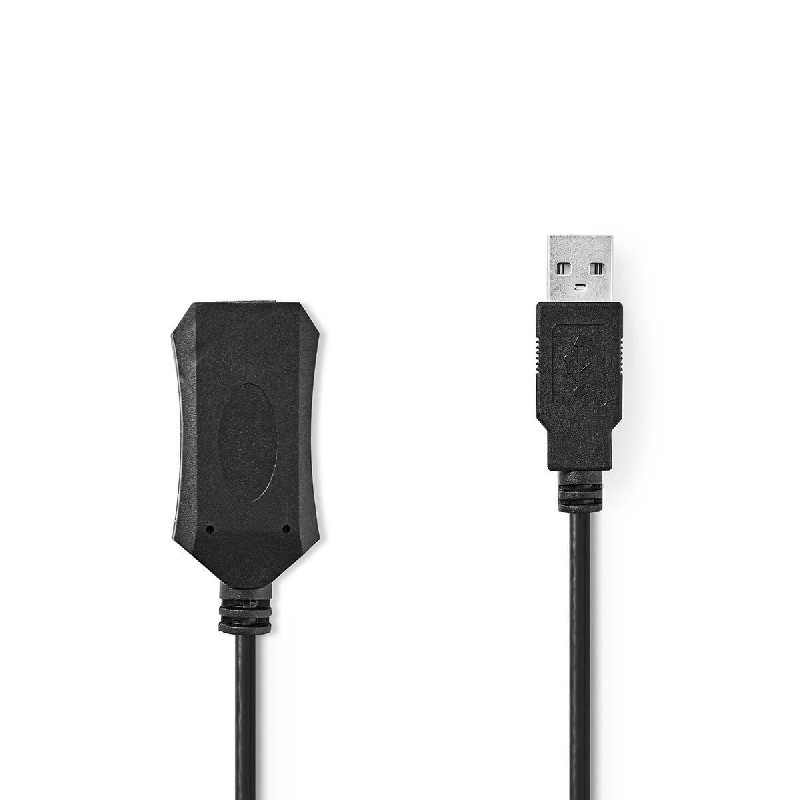 Actieve USB-Kabel | USB 2.0 | USB-A Male | USB-A Female | 480 Mbps | 5.00 m | Rond | Vernikkeld | PV