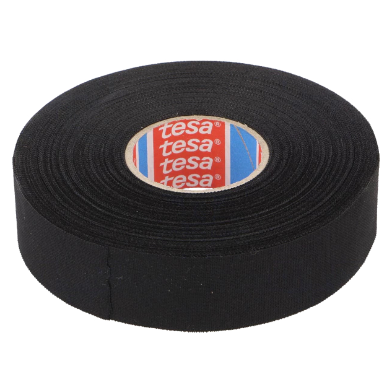 TESA Linnentape PET-wol - 25 mm breed - 300 um dik - Tot 150 graden - 25 meter - zwart