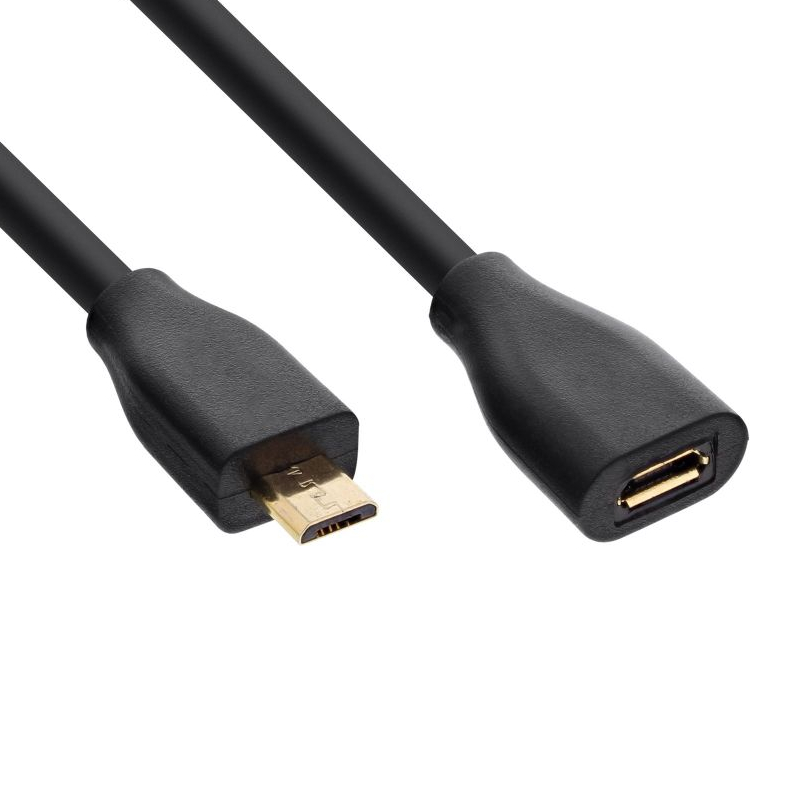 invoeren koppeling modus Micro USB-B Verlengkabel - USB 2.0 - 5 meter - Zwart