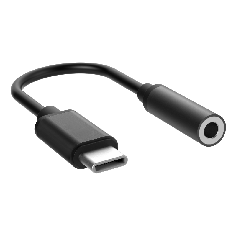 ACT USB-C Jack Audio Adapter | 3.5mm | DAC | Hi-Res Audio | Zwart