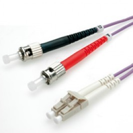 "Value Fibre Optic Jumper Cable, 50/125�m, LC/ST, OM4, purple 10 m"