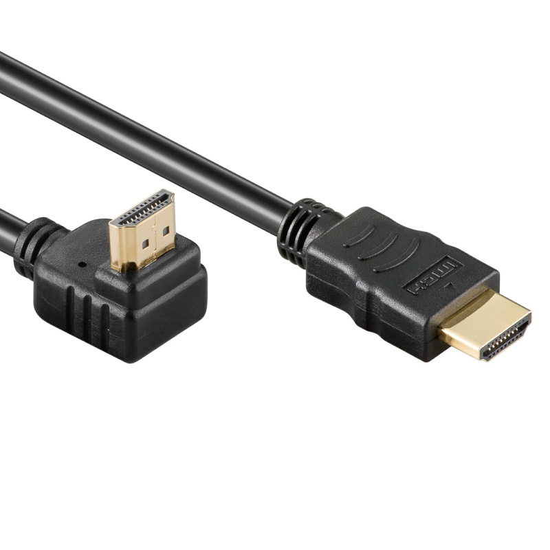 Valueline, High Speed HDMI Kabel met Ethernet HDMI connector - HDMI connector 270° gehoekt 1,5m (Zwart)