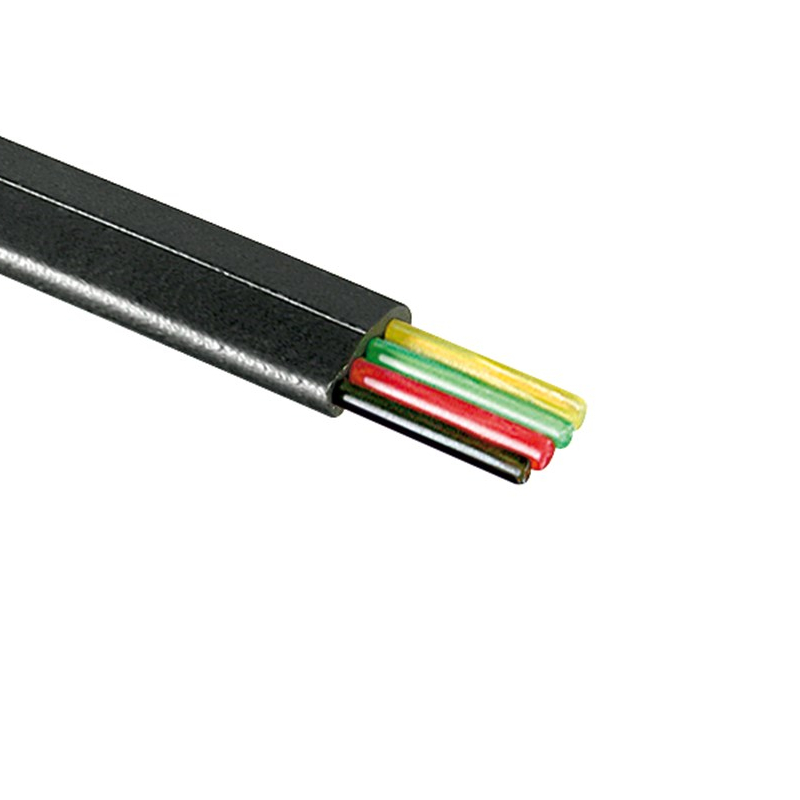 4-aderige Telefoonkabel - Plat - CU - Zwart - Per meter