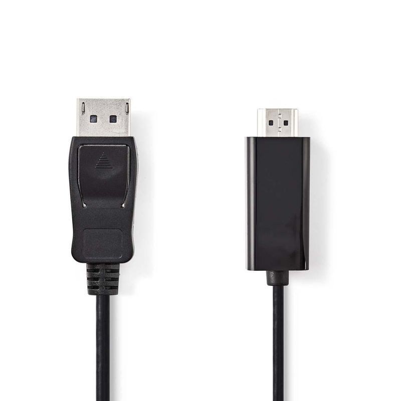DisplayPort-Kabel | DisplayPort Male | HDMI™ Connector | 1080p | Vernikkeld | 3.00 m | Rond | PVC | Zwart | Label