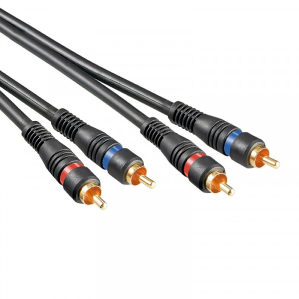 Stereo Tulp Kabel - Dubbel Afgeschermd - 2 meter - Zwart