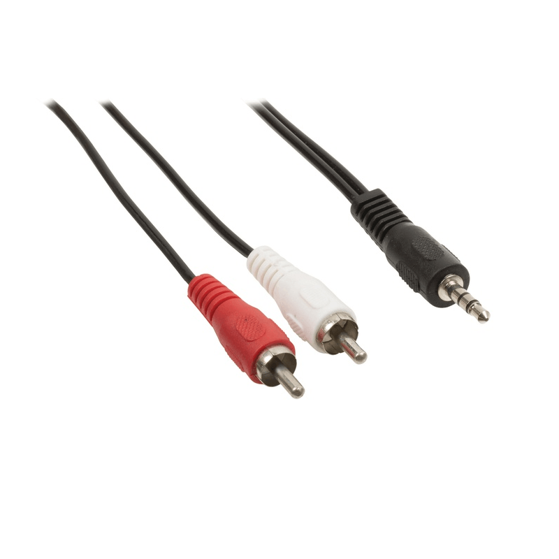 Stereo-Audiokabel | 3,5 mm Male | 2x RCA Male | Vernikkeld | 3.00 m | Rond | Zwart | Label