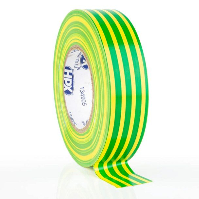 PVC isolatietape | Geel/Groen | 19mm x 10m - IE1910 | 200 stuks