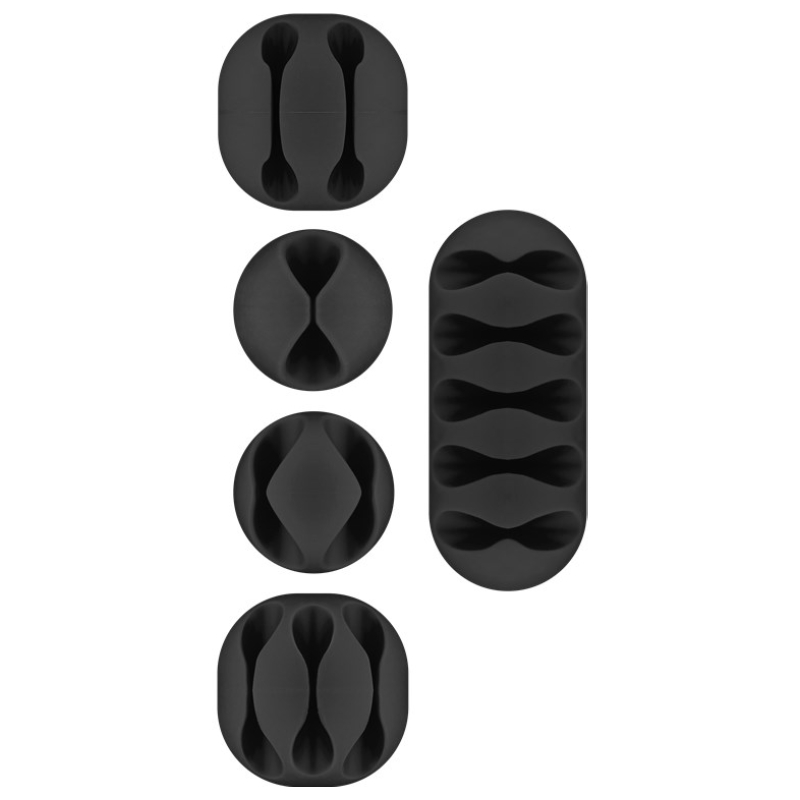 Kabelclip Set - 5 Verschillende Clips - Zwart