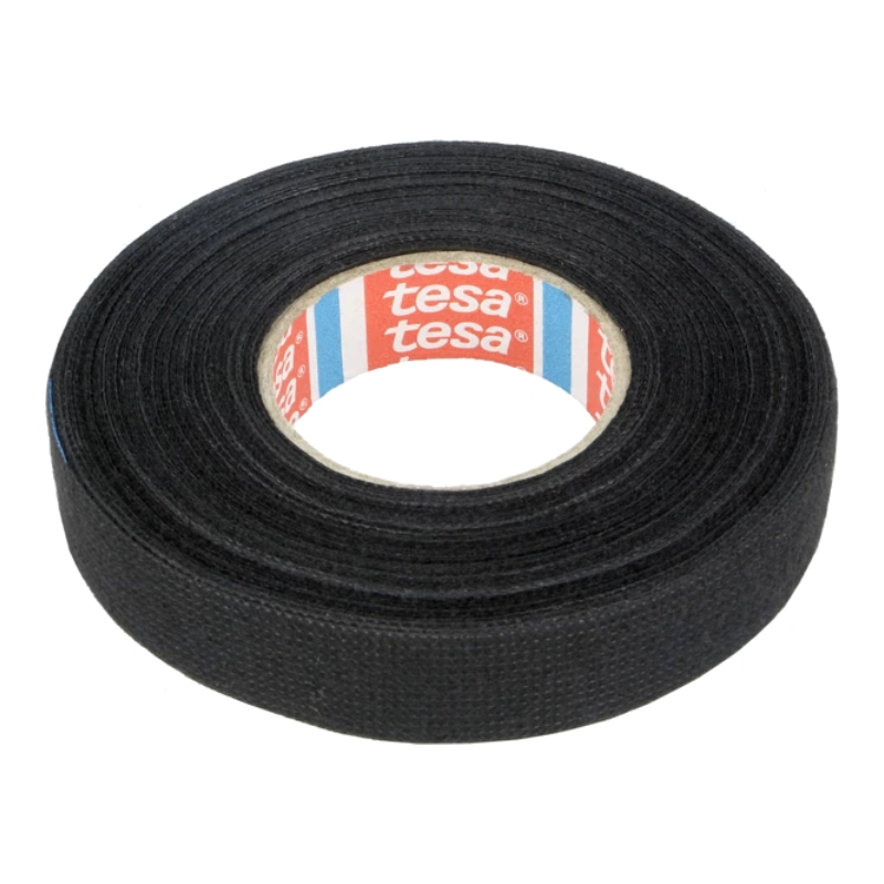 TESA Linnentape PET-wol - 25 mm breed - 250 um dik - Tot 105 graden - 25 meter - zwart