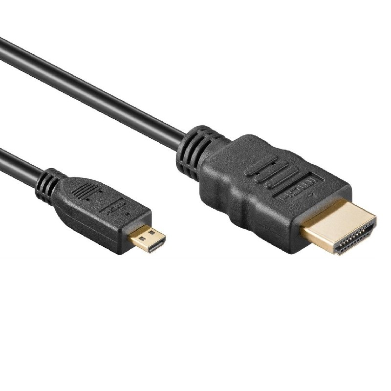 S-Impuls Micro HDMI - HDMI kabel - versie 1.4 (4K 30Hz) / zwart - 1 meter