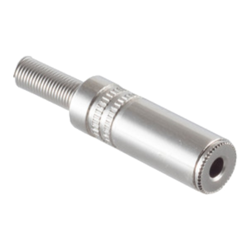 Soldeerbare 3,5mm Stereo Jack Connector (v) - Met Grommet - Metaal - Zilver